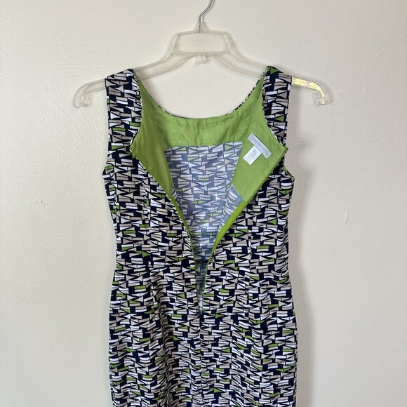 London Times Womens Geometric Print Sleeveless Sheath Dress US 6 Knee Career - Picture 10 of 10